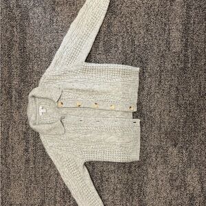 Tribal Gray Cardigan with Long Sleeves and Textured Knit